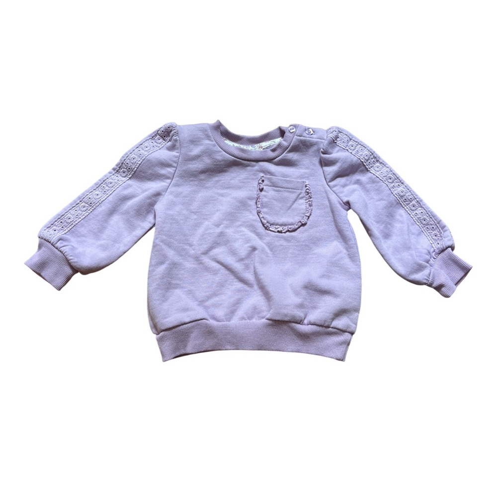 Cynthia Rowley Sweatshirt Kids Lavender Good Eyelet Lace Ruffle SIZE 12M